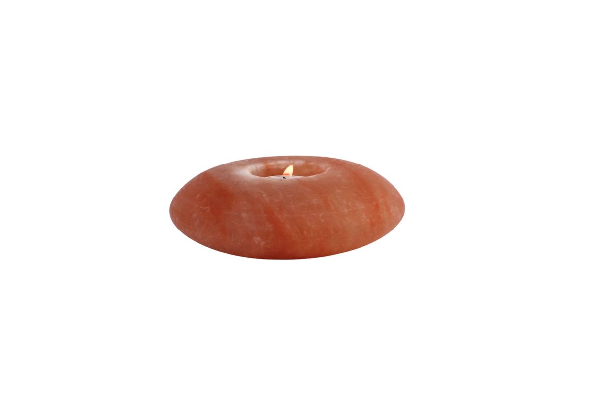 Pink Potohar Salt “UFO” Candle Stand