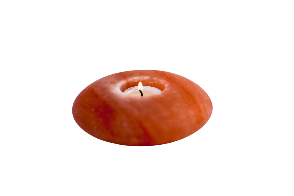 Pink Potohar Salt “UFO” Candle Stand