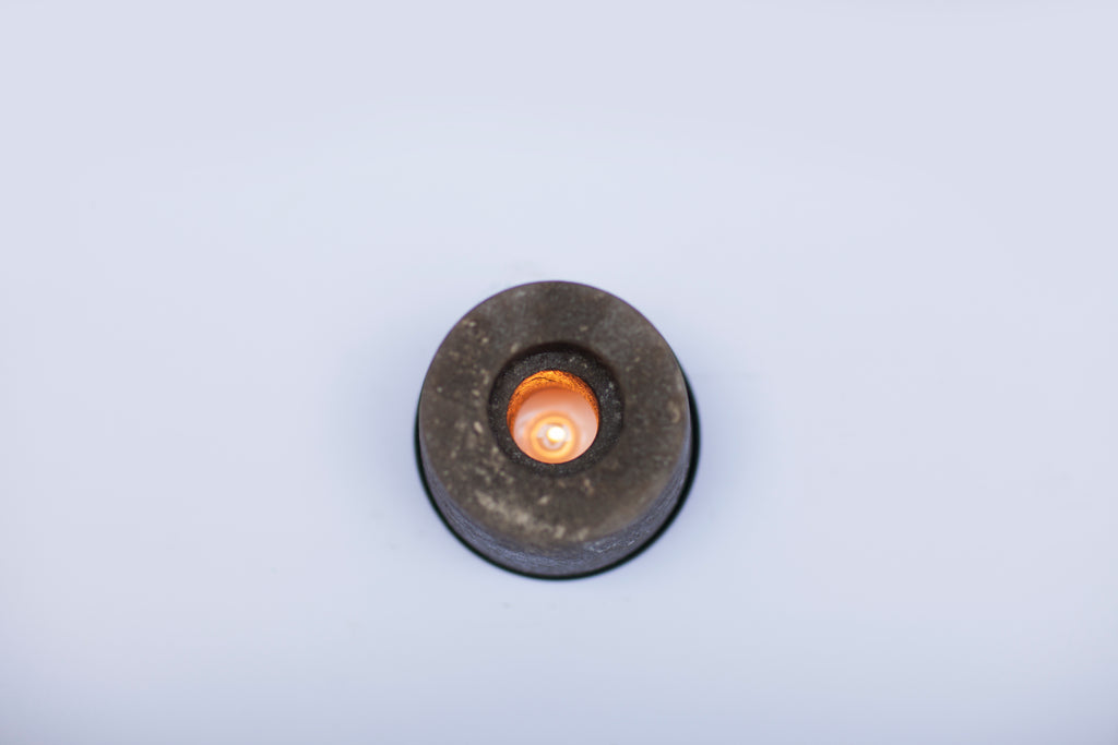 Grey Potohar Salt Candle Stand