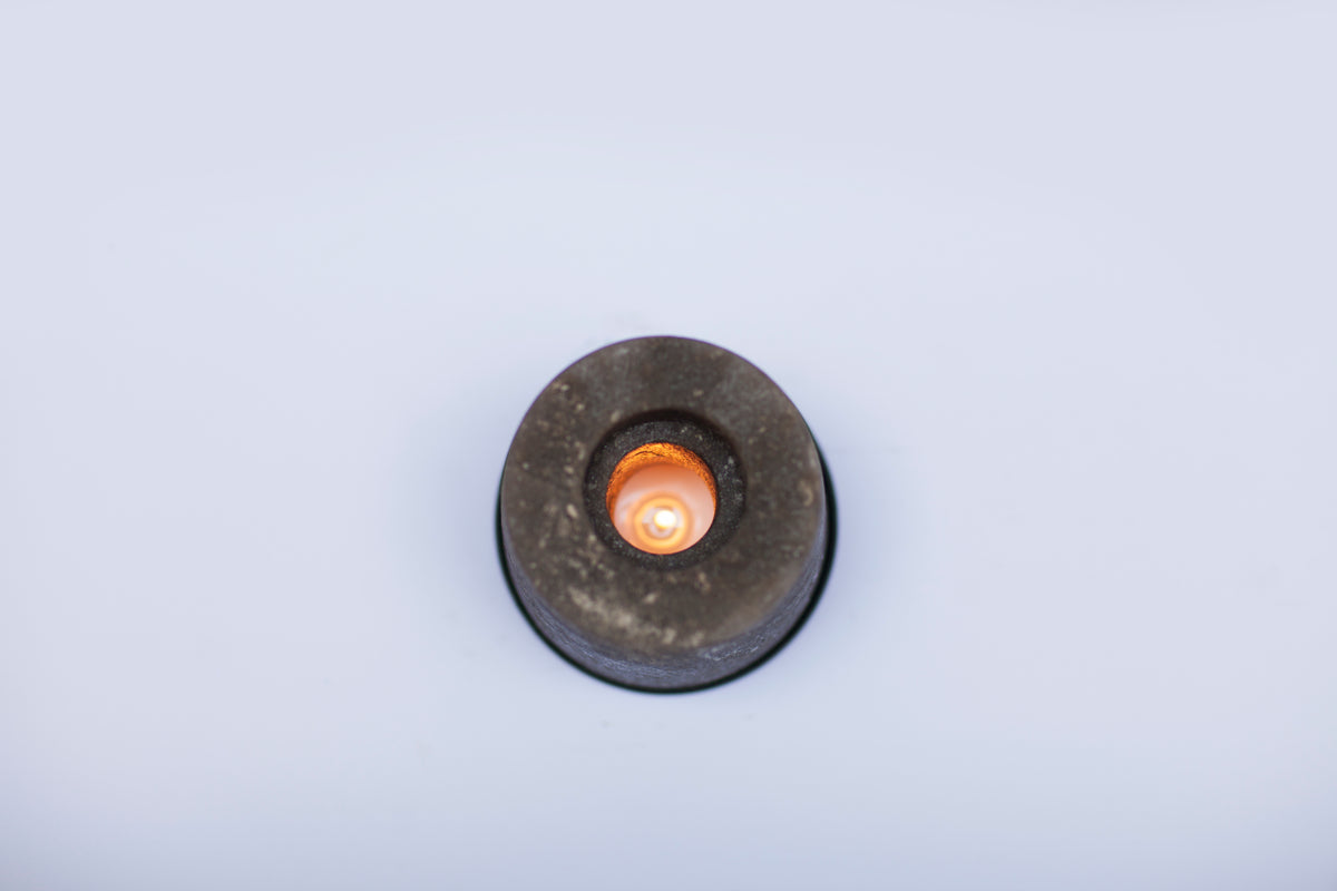 Grey Potohar Salt Candle Stand